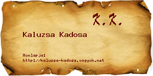 Kaluzsa Kadosa névjegykártya